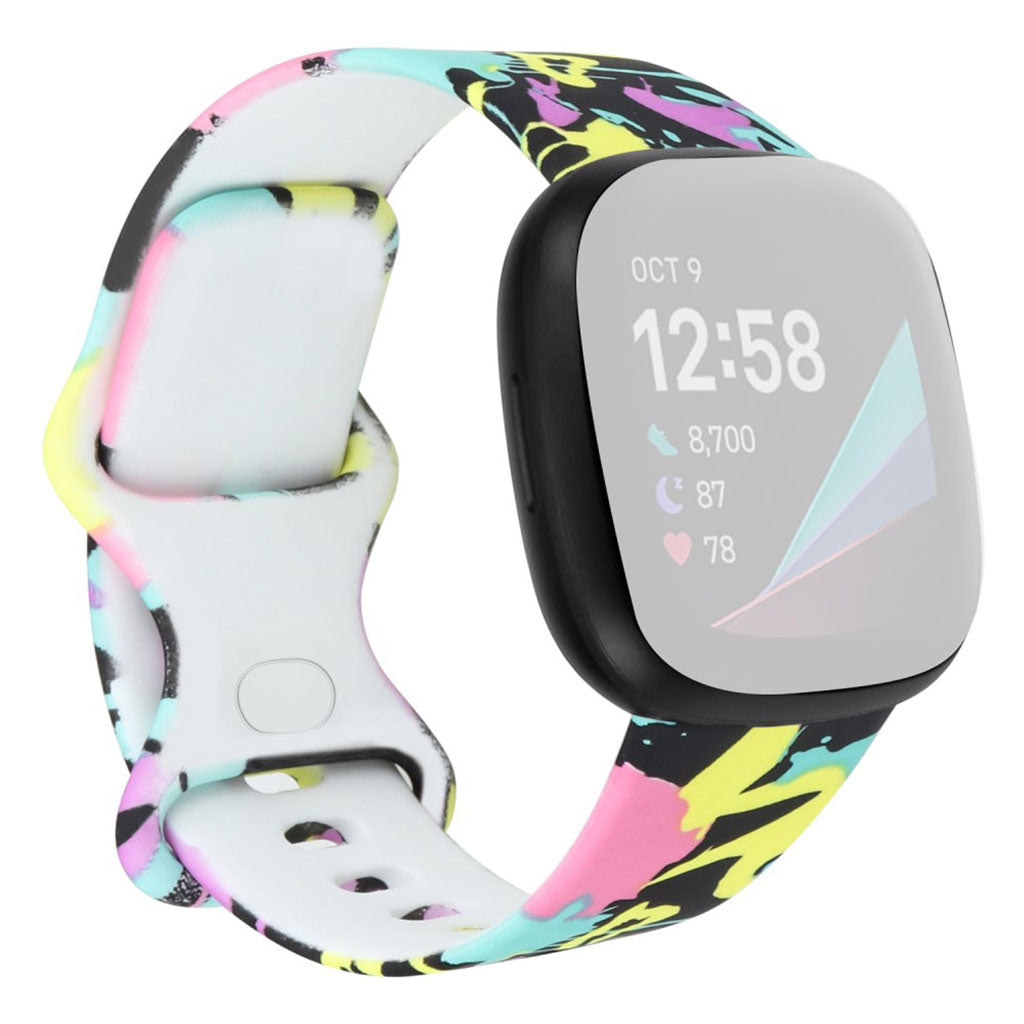 Meget hårdfør Fitbit Versa 3 Silikone Rem - Størrelse: L - Flerfarvet#serie_9