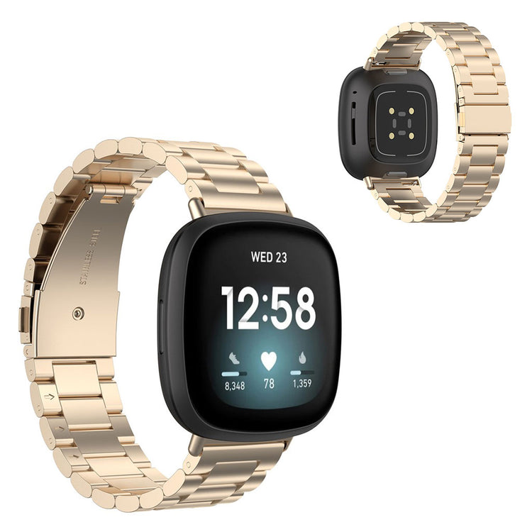 Rigtigt fed Fitbit Versa 3 / Fitbit Sense Metal Rem - Guld#serie_7