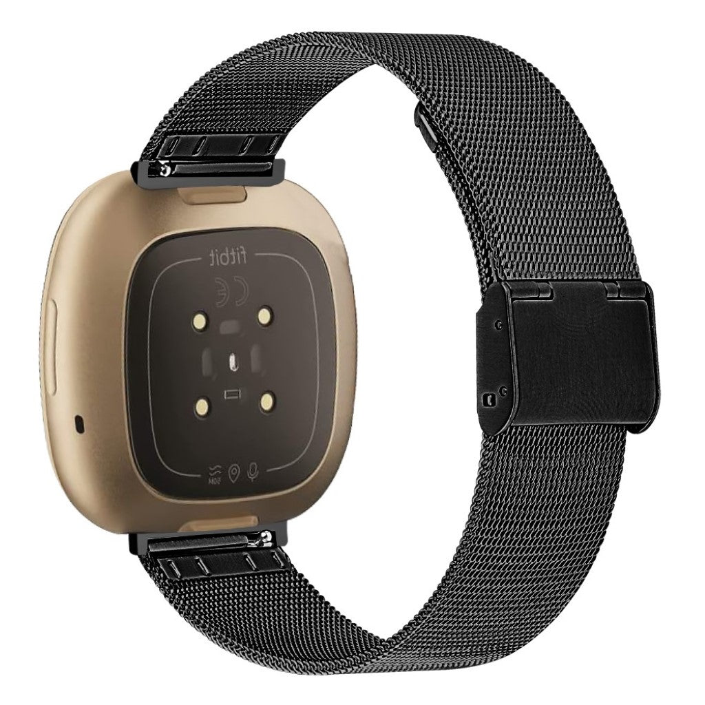 Vildt rart Fitbit Versa 3 / Fitbit Sense Metal Rem - Sort#serie_1