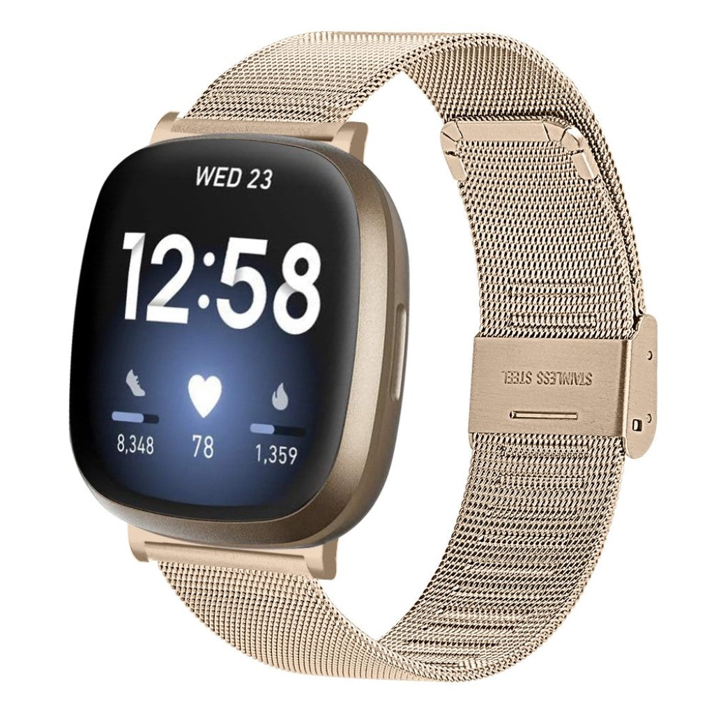 Vildt rart Fitbit Versa 3 / Fitbit Sense Metal Rem - Guld#serie_2