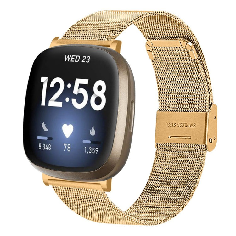 Vildt rart Fitbit Versa 3 / Fitbit Sense Metal Rem - Guld#serie_3