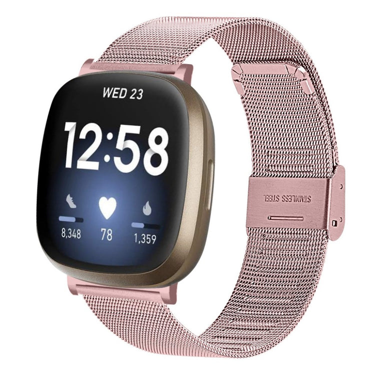 Vildt rart Fitbit Versa 3 / Fitbit Sense Metal Rem - Pink#serie_4