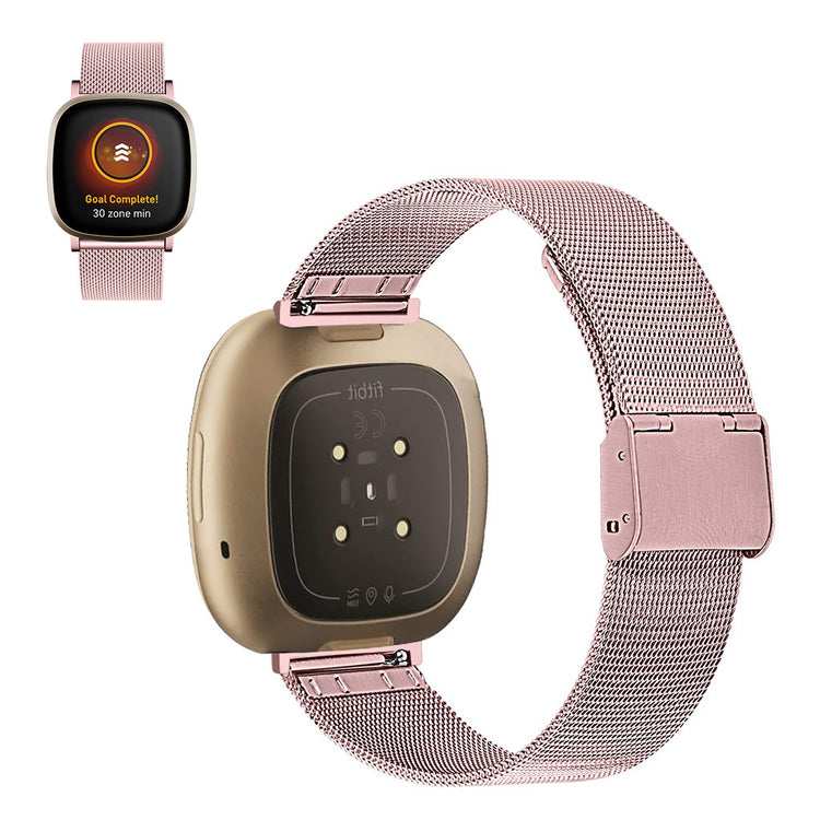 Vildt rart Fitbit Versa 3 / Fitbit Sense Metal Rem - Pink#serie_4