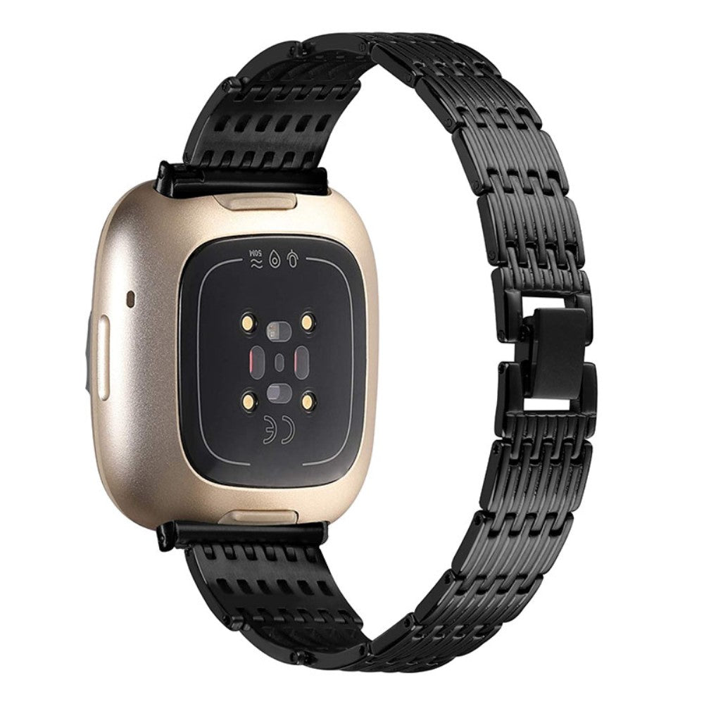 Mega sejt Fitbit Versa 3 Metal og Rhinsten Rem - Sort#serie_3