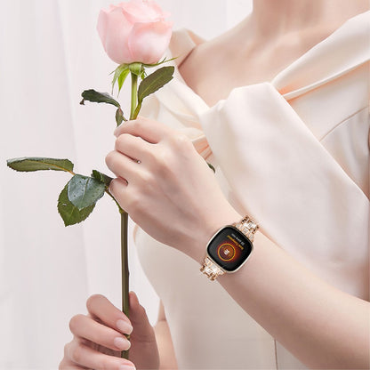 Mega skøn Fitbit Versa 3 Metal og  Rhinsten Urrem - Pink#serie_2