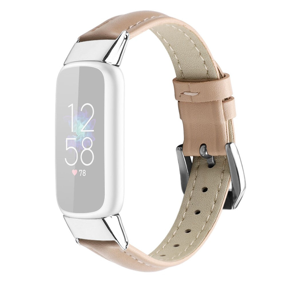 Fint Fitbit Luxe Ægte læder Rem - Størrelse: S - Pink#serie_4