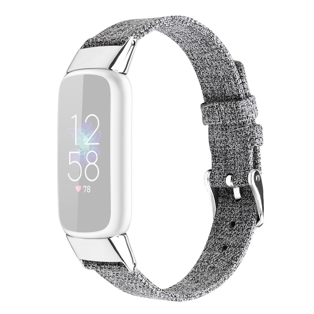 Helt vildt fint Fitbit Luxe Nylon Rem - Størrelse: S - Sølv#serie_14