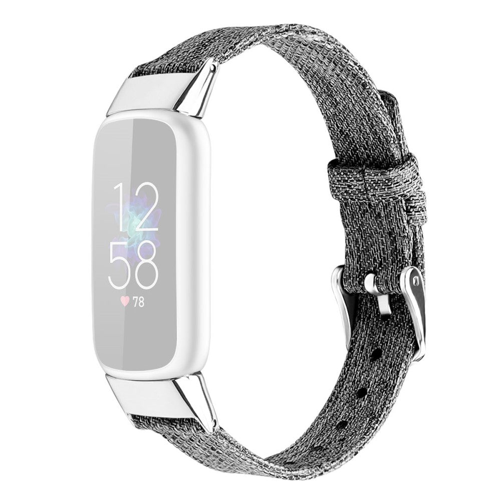 Helt vildt fint Fitbit Luxe Nylon Rem - Størrelse: S - Sølv#serie_5