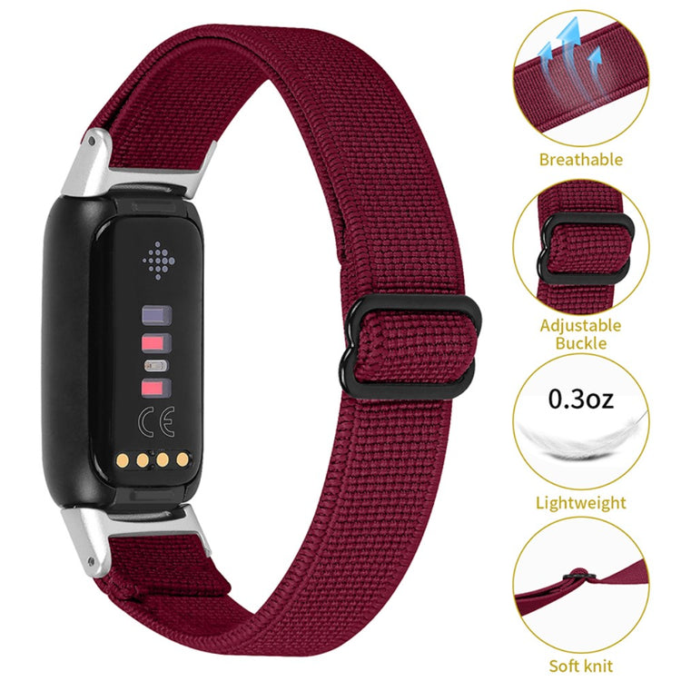 Helt vildt flot Fitbit Luxe Nylon Rem - Rød#serie_5