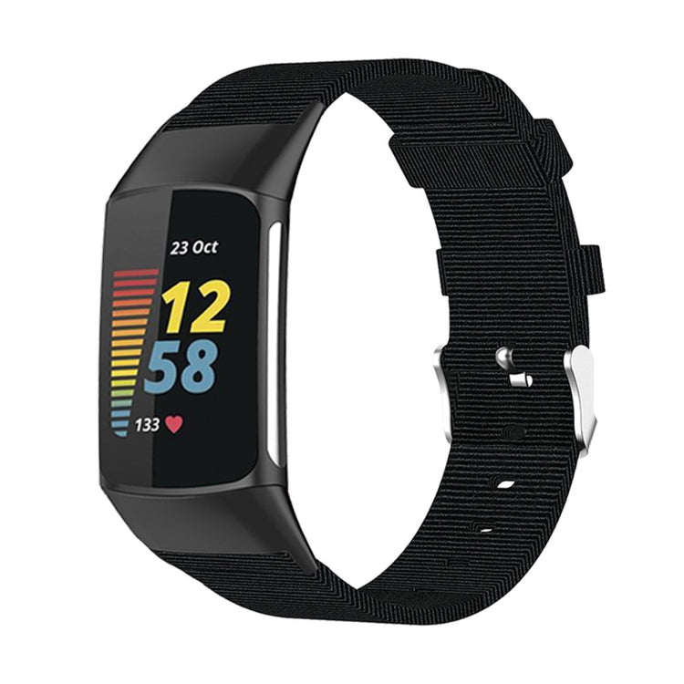 Sejt Fitbit Charge 5 Nylon Rem - Sort#serie_1