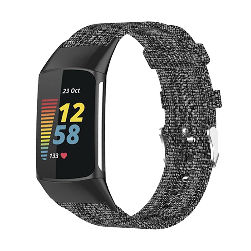 Sejt Fitbit Charge 5 Nylon Rem - Sort#serie_4