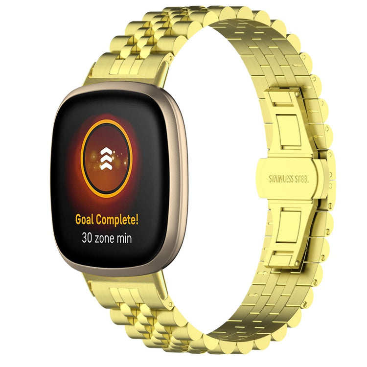 Sejt Metal Universal Rem passer til Fitbit Versa 4 / Fitbit Versa 3 - Guld#serie_4