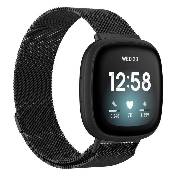 Smuk Universal Fitbit Metal Rem - Størrelse: L - Sort#serie_2