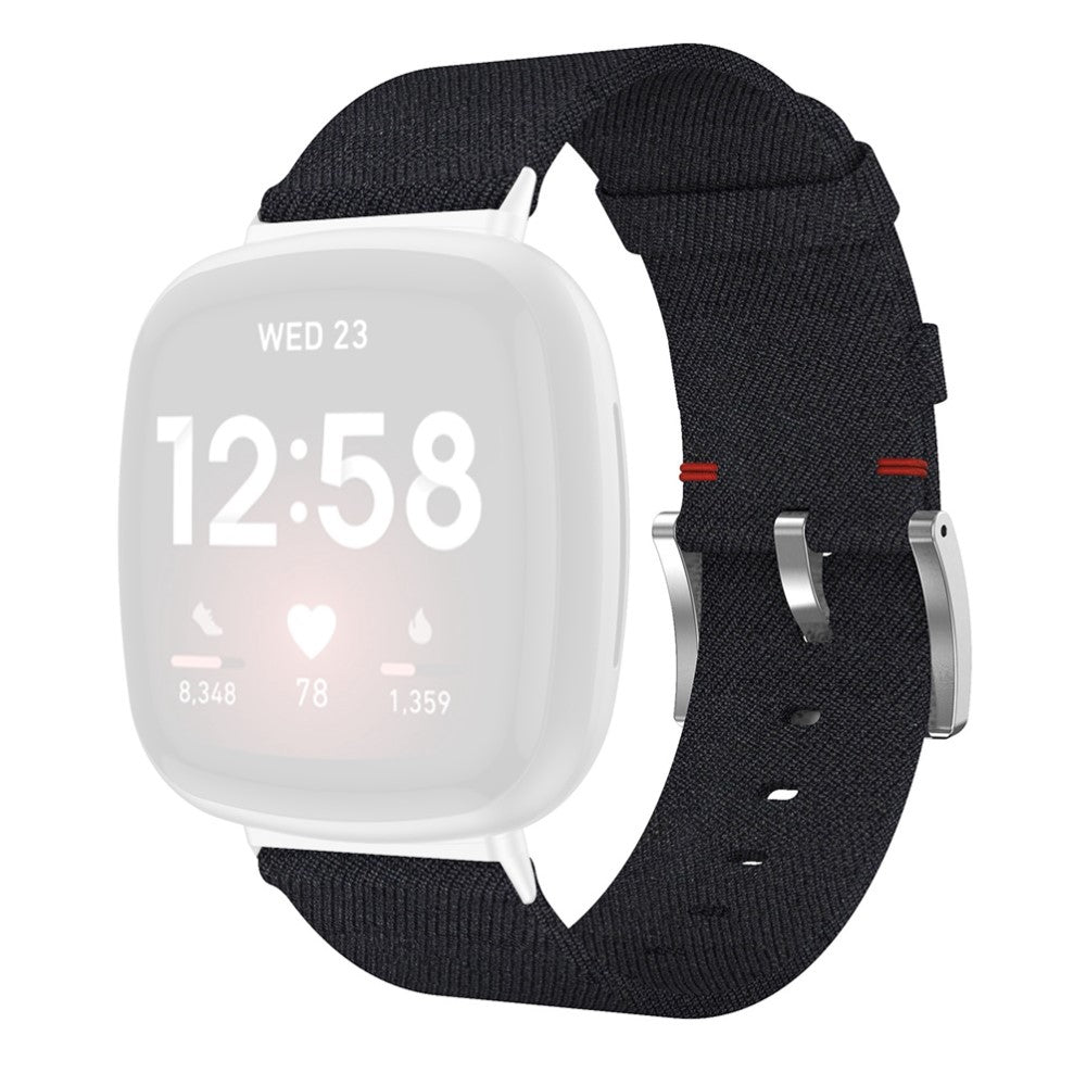 Super elegant Fitbit Sense 2 / Fitbit Versa 4 Nylon Rem - Sort#serie_1