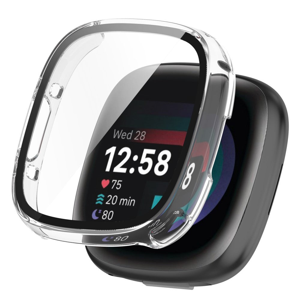 Alle Tiders Fitbit Sense 2 / Fitbit Versa 4 Cover med Skærmbeskytter i Plastik og Hærdet Glas - Gennemsigtig#serie_2