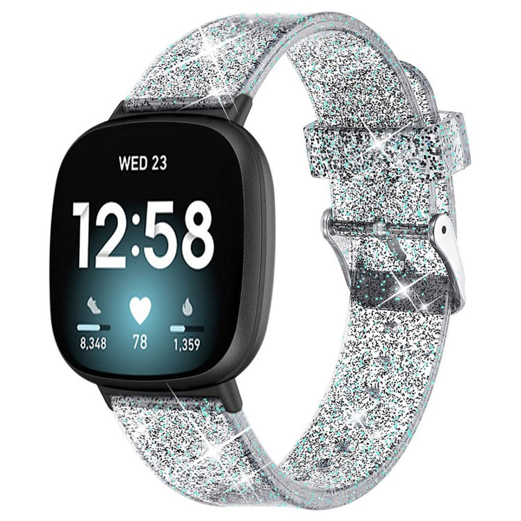 Super pænt Fitbit Sense 2 / Fitbit Versa 4 Silikone Rem - Sølv#serie_4