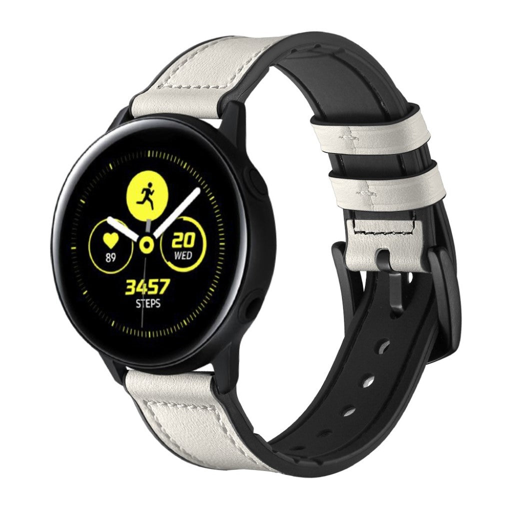 Fed Garmin Vivoactive 3 / Garmin Vivomove HR Ægte læder Rem - Hvid#serie_2