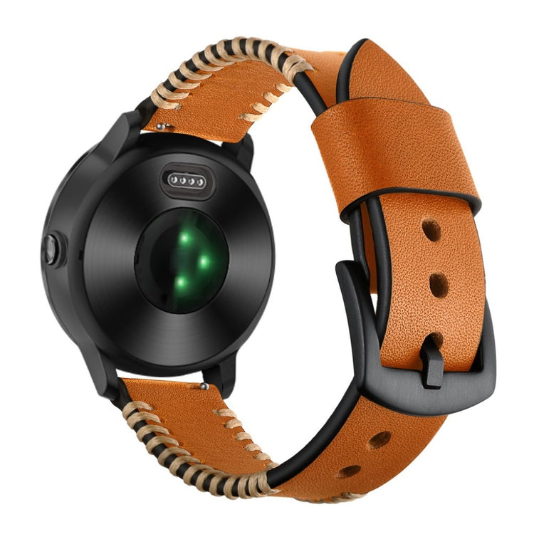 Fed Garmin Vivoactive 3 / Garmin Vivomove HR Ægte læder Rem - Brun#serie_2