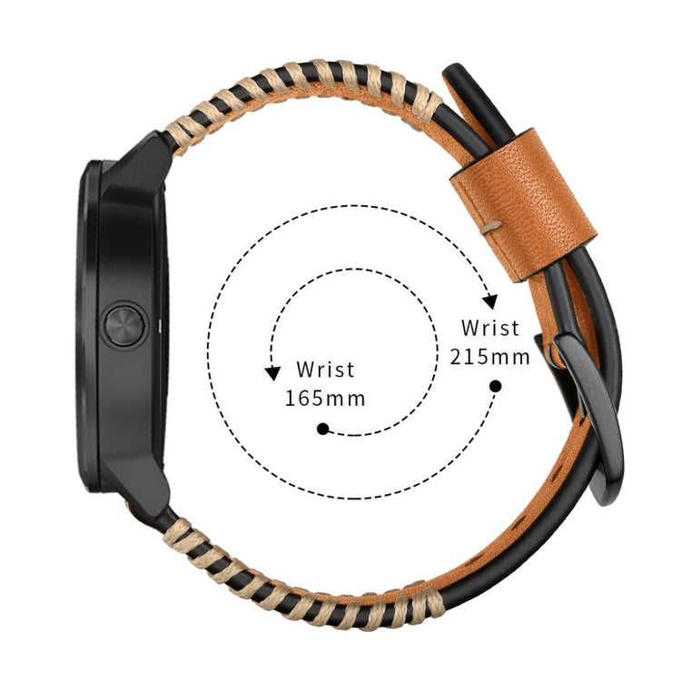 Fed Garmin Vivoactive 3 / Garmin Vivomove HR Ægte læder Rem - Brun#serie_2