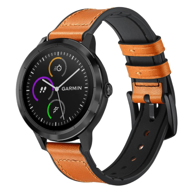 Fed Garmin Vivoactive 3 / Garmin Vivomove HR Ægte læder Rem - Brun#serie_3