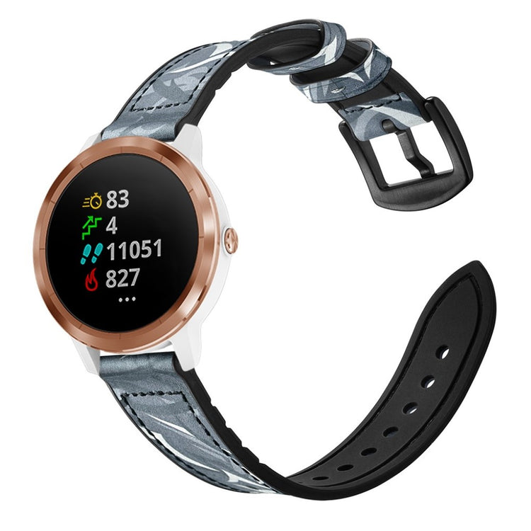 Fed Garmin Vivoactive 3 / Garmin Vivomove HR Ægte læder Rem - Blå#serie_5