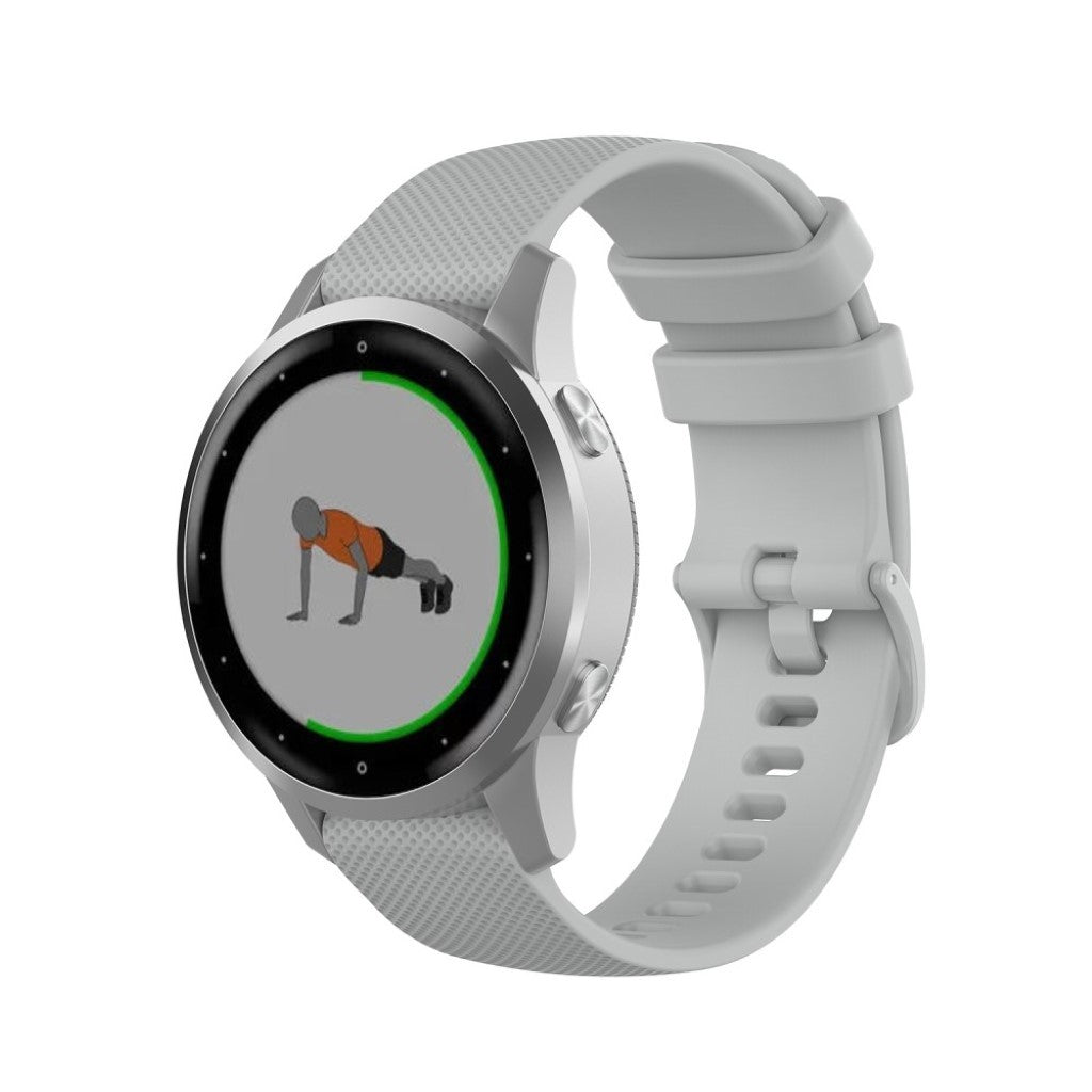 Fed Garmin Vivomove 3S / Garmin Vivoactive 4S Silikone Rem - Sølv#serie_3