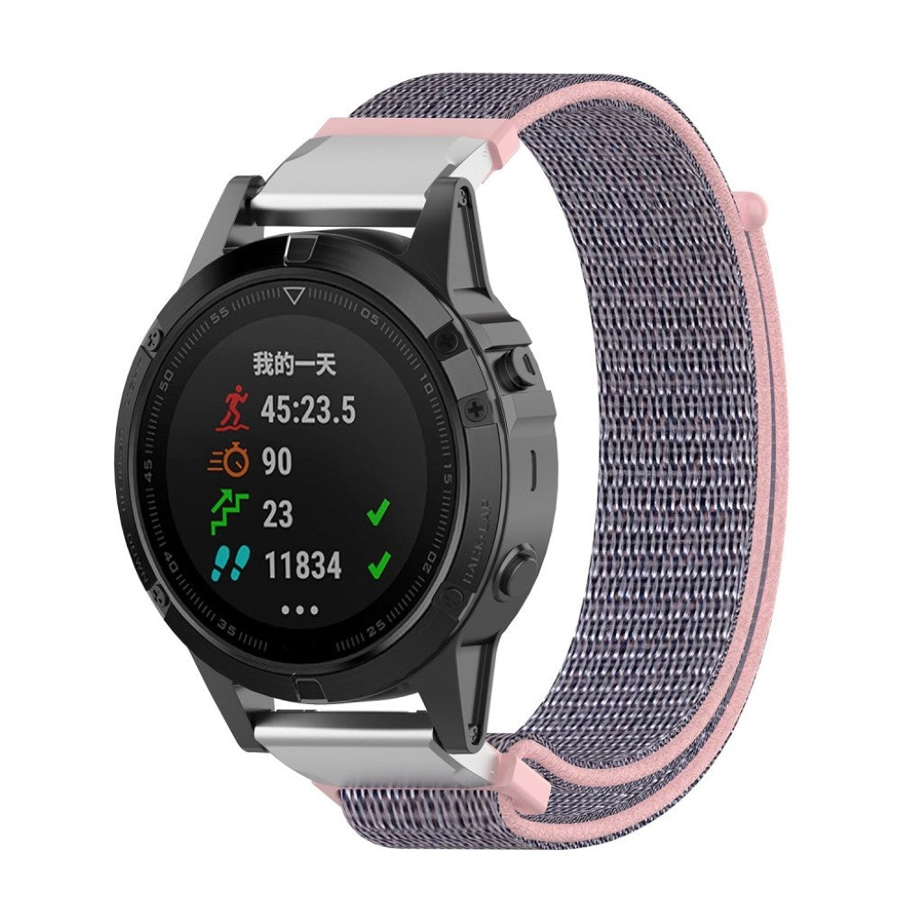 Fremragende Garmin Fenix 6 / Garmin Fenix 5 Nylon Rem - Blå#serie_3