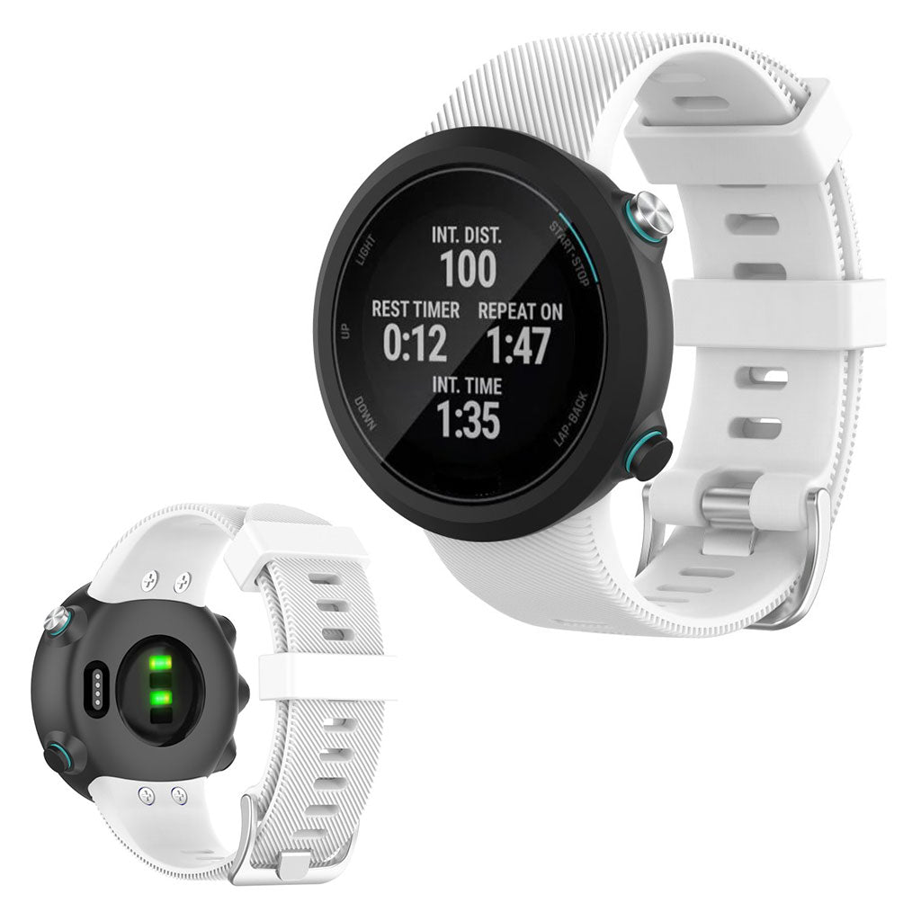 Rigtigt kønt Universal Garmin Silikone Rem - Hvid#serie_2