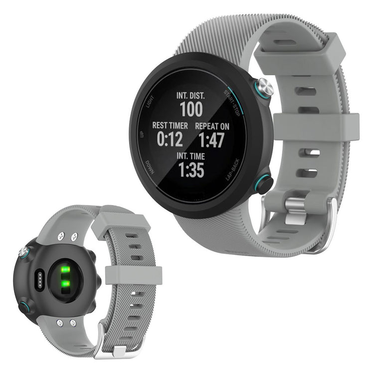 Rigtigt kønt Universal Garmin Silikone Rem - Sølv#serie_3