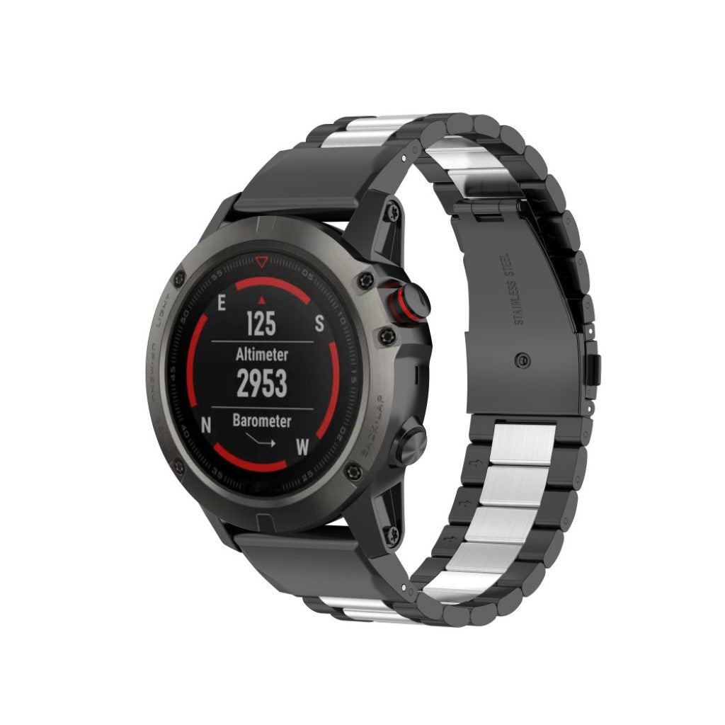 Mega komfortabel Universal Garmin Metal Rem - Sort#serie_2