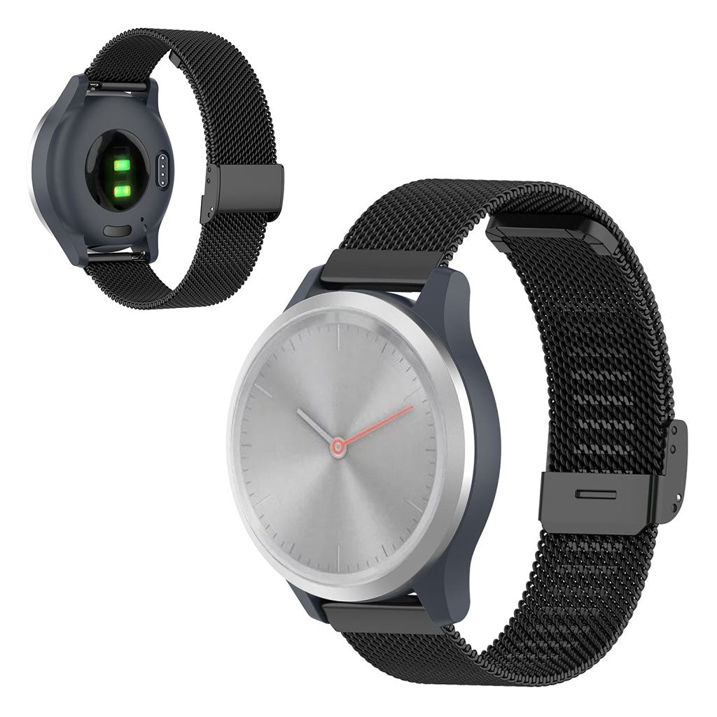 Yndigt Garmin Vivomove 3S / Garmin Vivoactive 4S Metal Rem - Sort#serie_1