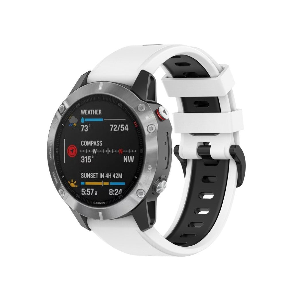 Superflot Garmin Fenix 6 / Garmin Fenix 5 Silikone Rem - Hvid#serie_2