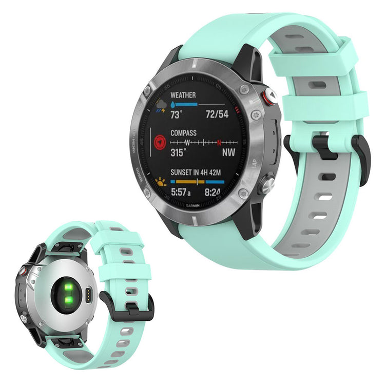 Superflot Garmin Fenix 6 / Garmin Fenix 5 Silikone Rem - Grøn#serie_7