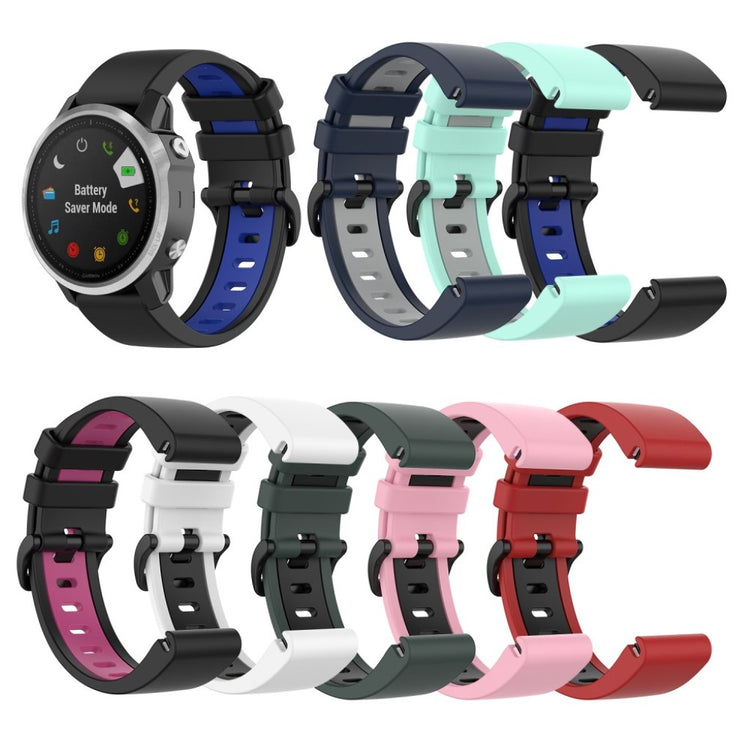 Meget cool Garmin Fenix 6S / Garmin Fenix 5S Silikone Rem - Sort#serie_1