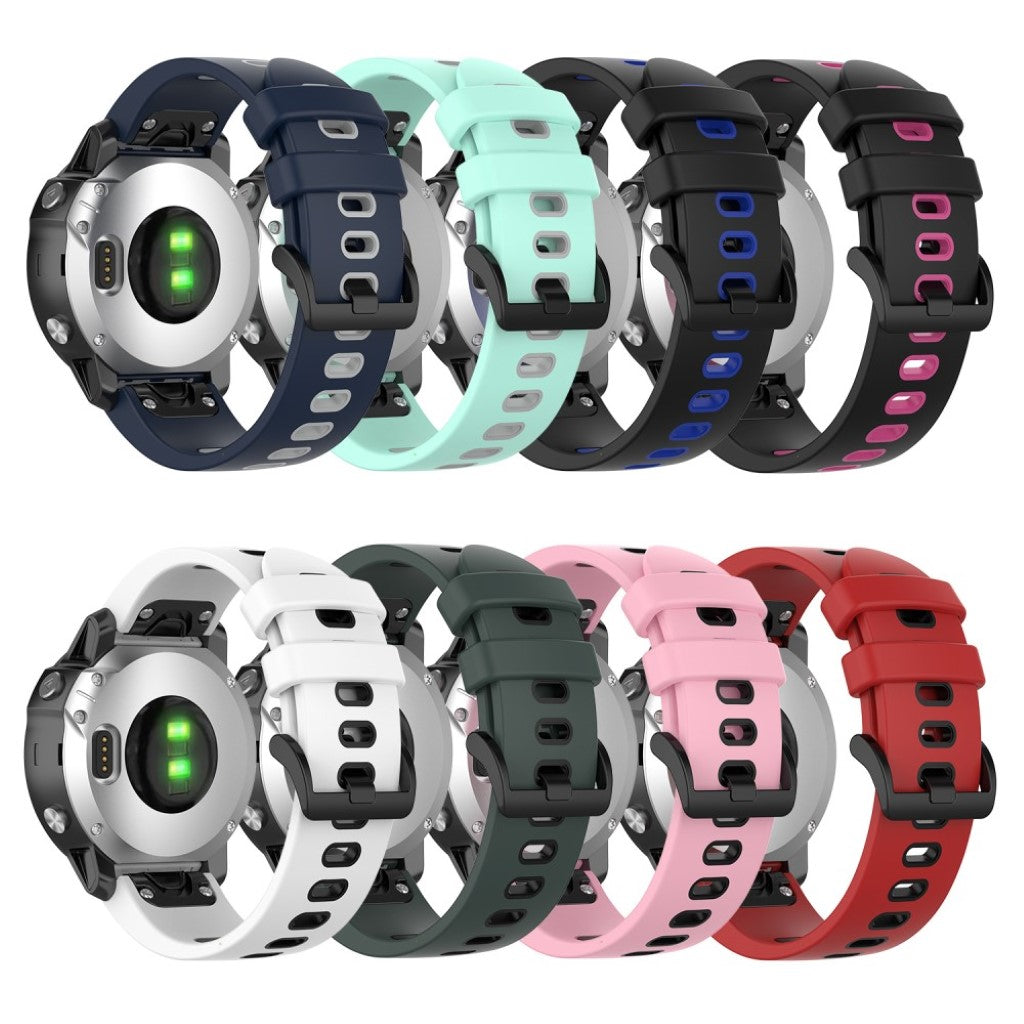 Meget cool Garmin Fenix 6S / Garmin Fenix 5S Silikone Rem - Sort#serie_1