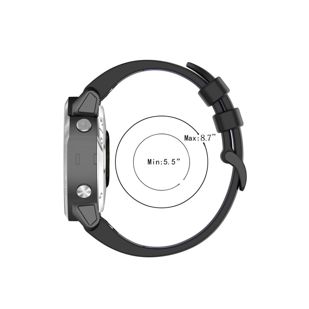 Meget cool Garmin Fenix 6S / Garmin Fenix 5S Silikone Rem - Sort#serie_1