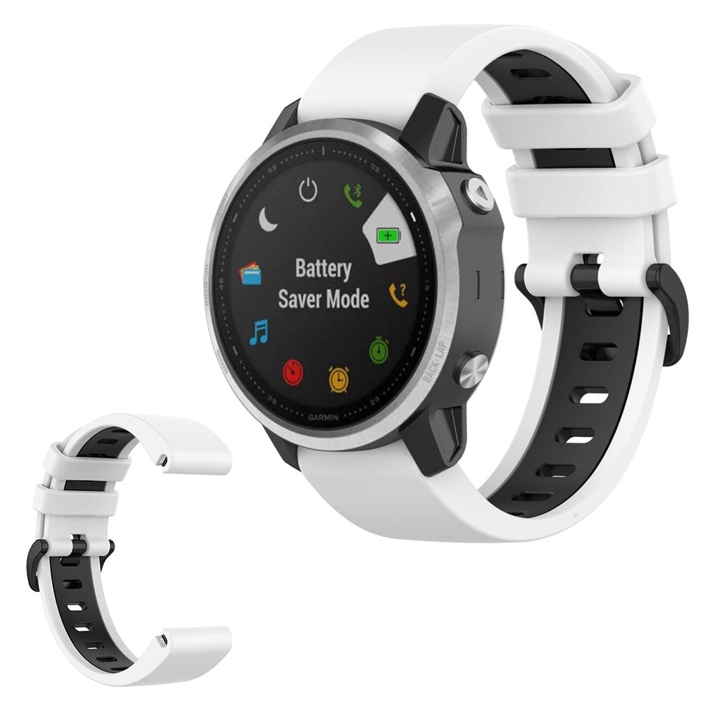 Meget cool Garmin Fenix 6S / Garmin Fenix 5S Silikone Rem - Hvid#serie_3