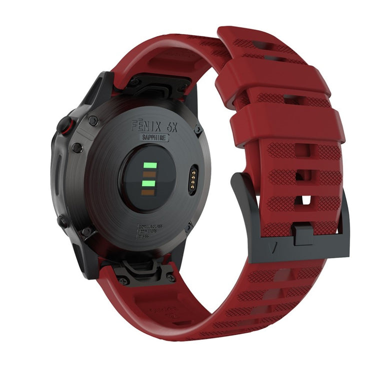 Kønt Garmin Fenix 6X Pro / Garmin Fenix 6X Silikone Rem - Rød#serie_3