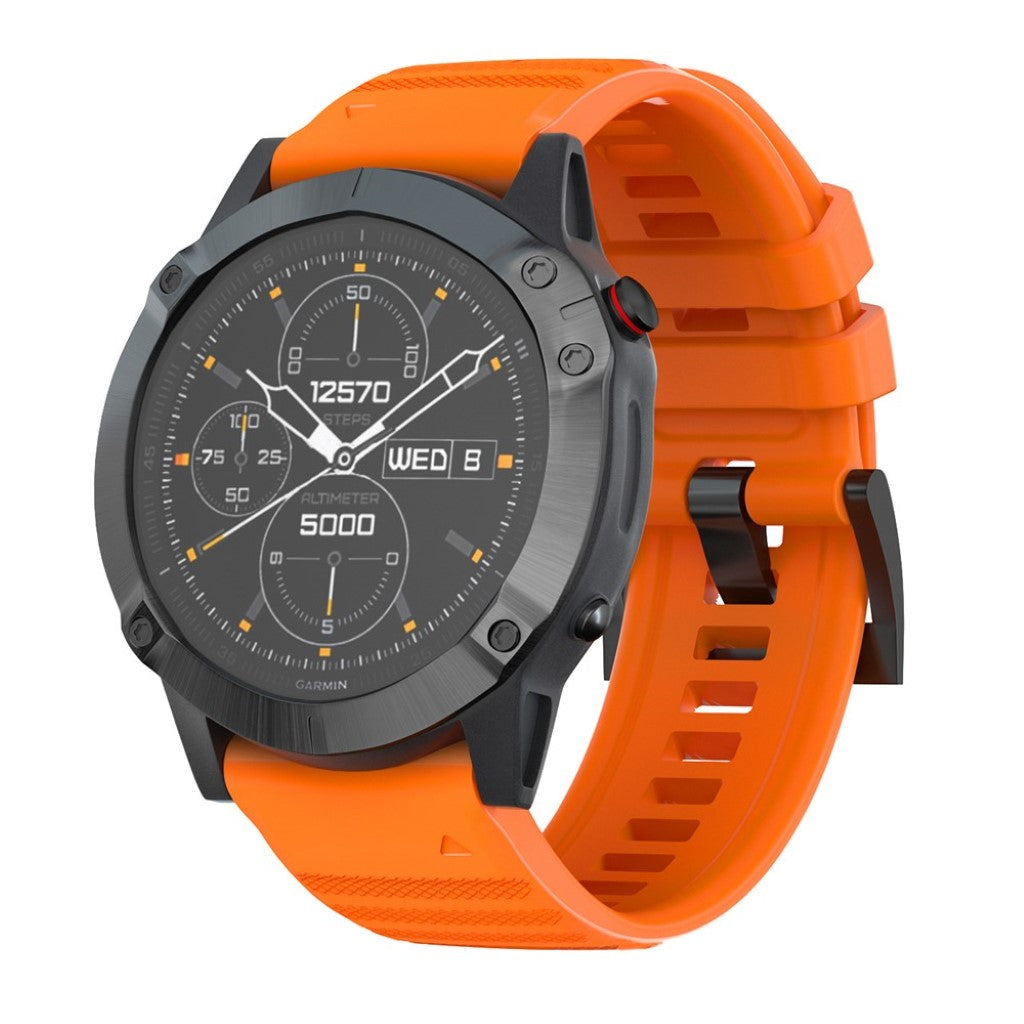 Kønt Garmin Fenix 6X Pro / Garmin Fenix 6X Silikone Rem - Orange#serie_4