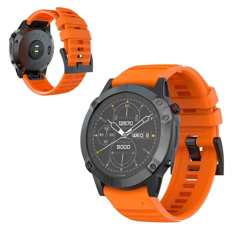 Kønt Garmin Fenix 6X Pro / Garmin Fenix 6X Silikone Rem - Orange#serie_4