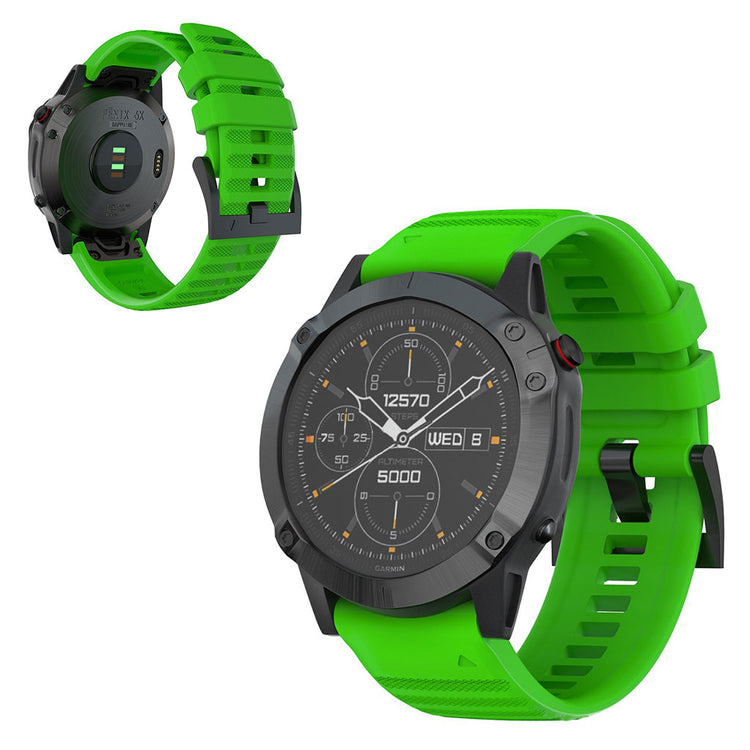 Kønt Garmin Fenix 6X Pro / Garmin Fenix 6X Silikone Rem - Grøn#serie_6