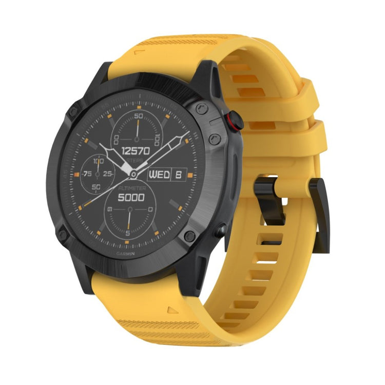 Kønt Garmin Fenix 6X Pro / Garmin Fenix 6X Silikone Rem - Gul#serie_9