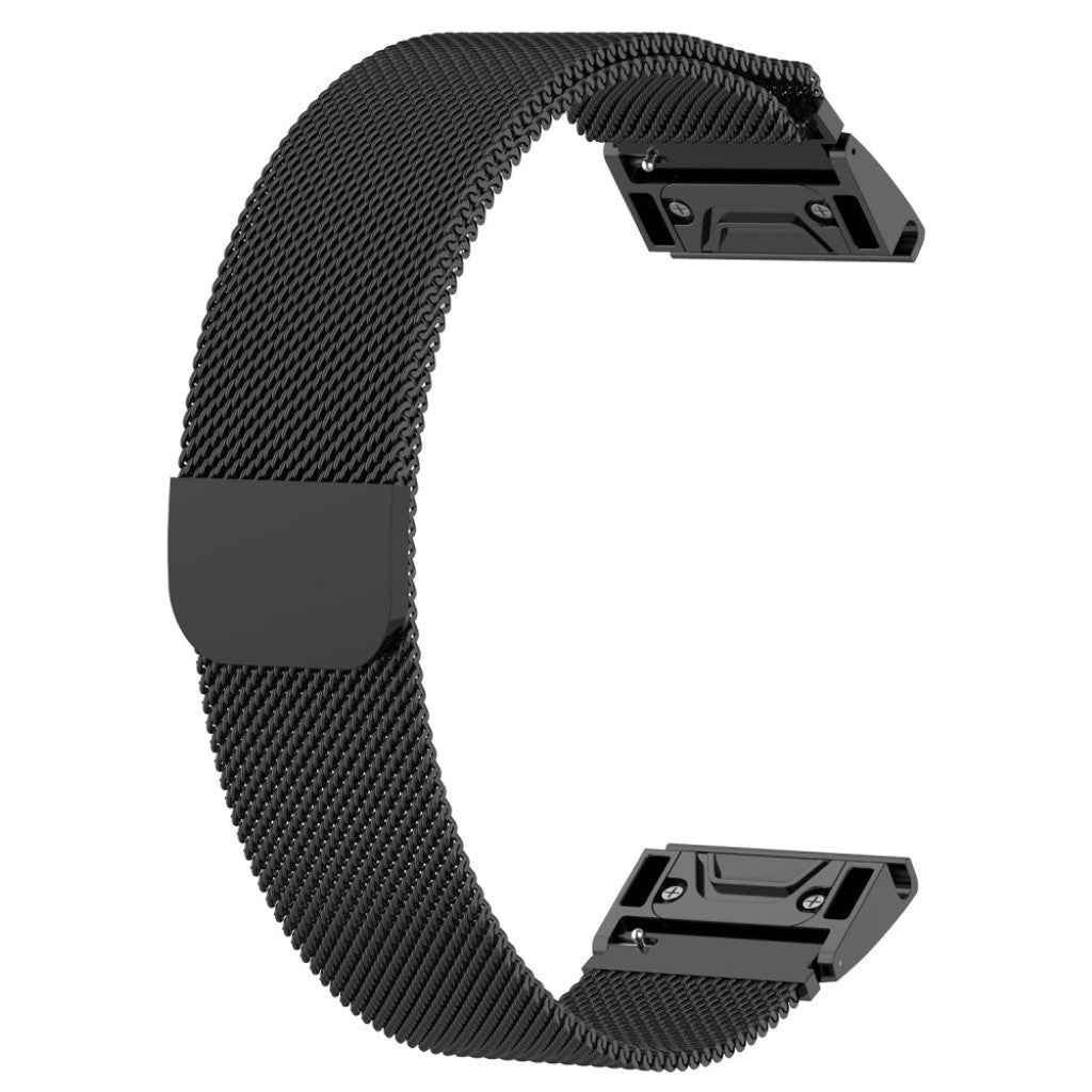 Stilfuld Garmin Fenix 5X / Garmin Tactix Charlie Metal Rem - Sort#serie_4