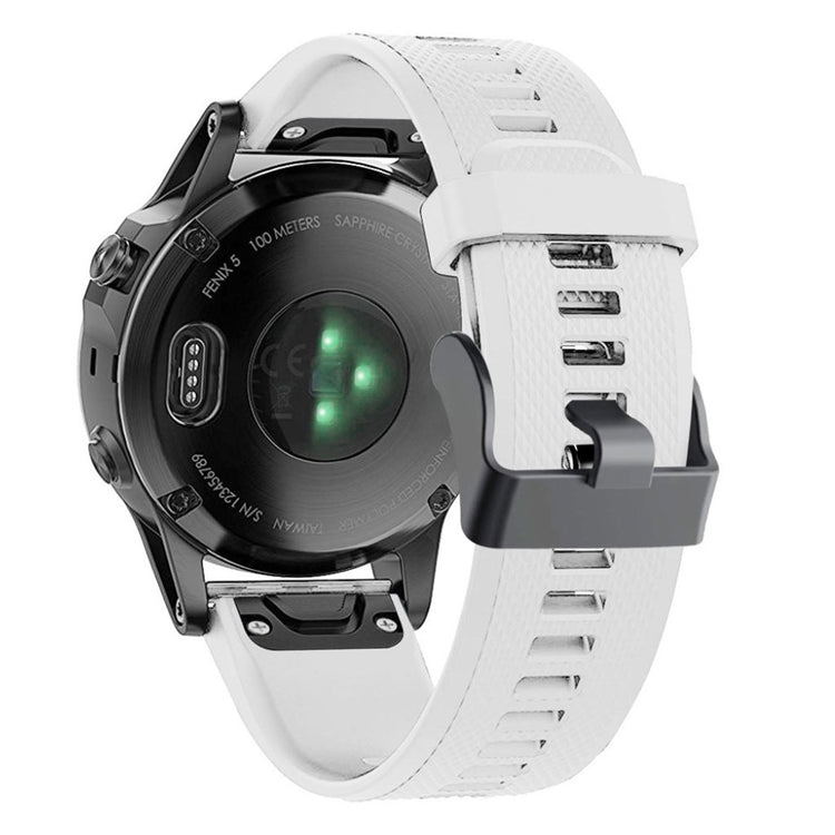 Meget komfortabel Garmin Fenix 5 Silikone Rem - Hvid#serie_2