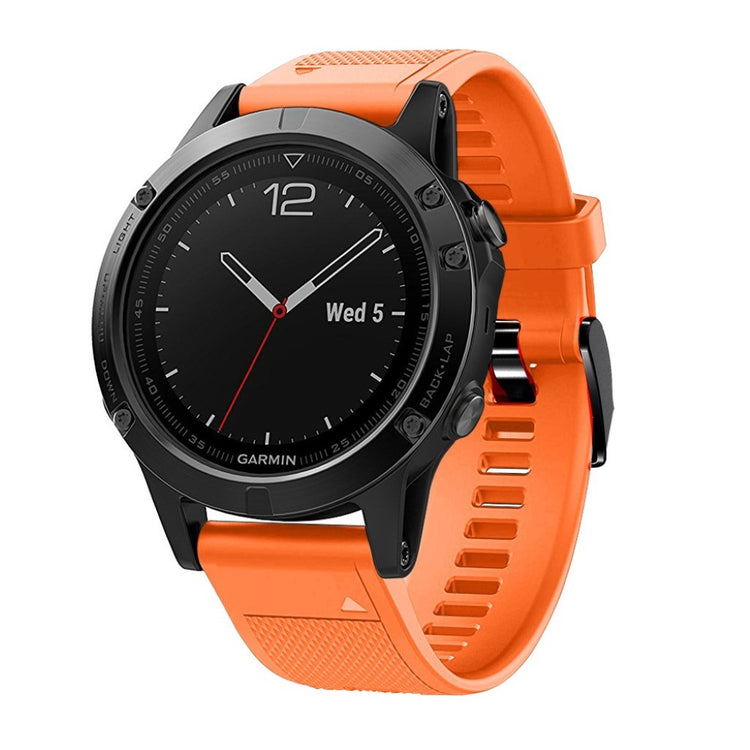 Meget komfortabel Garmin Fenix 5 Silikone Rem - Orange#serie_5