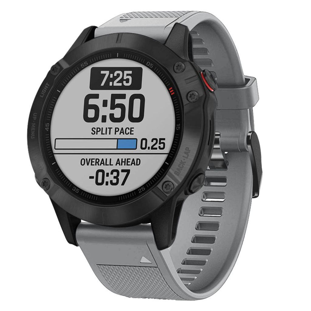 Sejt Garmin Fenix 5 Silikone Rem - Sølv#serie_3