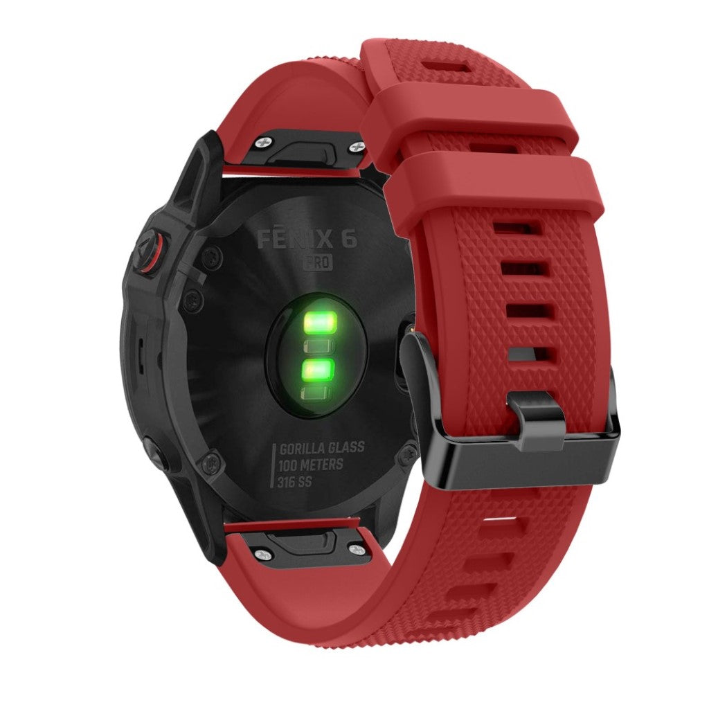 Sejt Garmin Fenix 5 Silikone Rem - Rød#serie_4