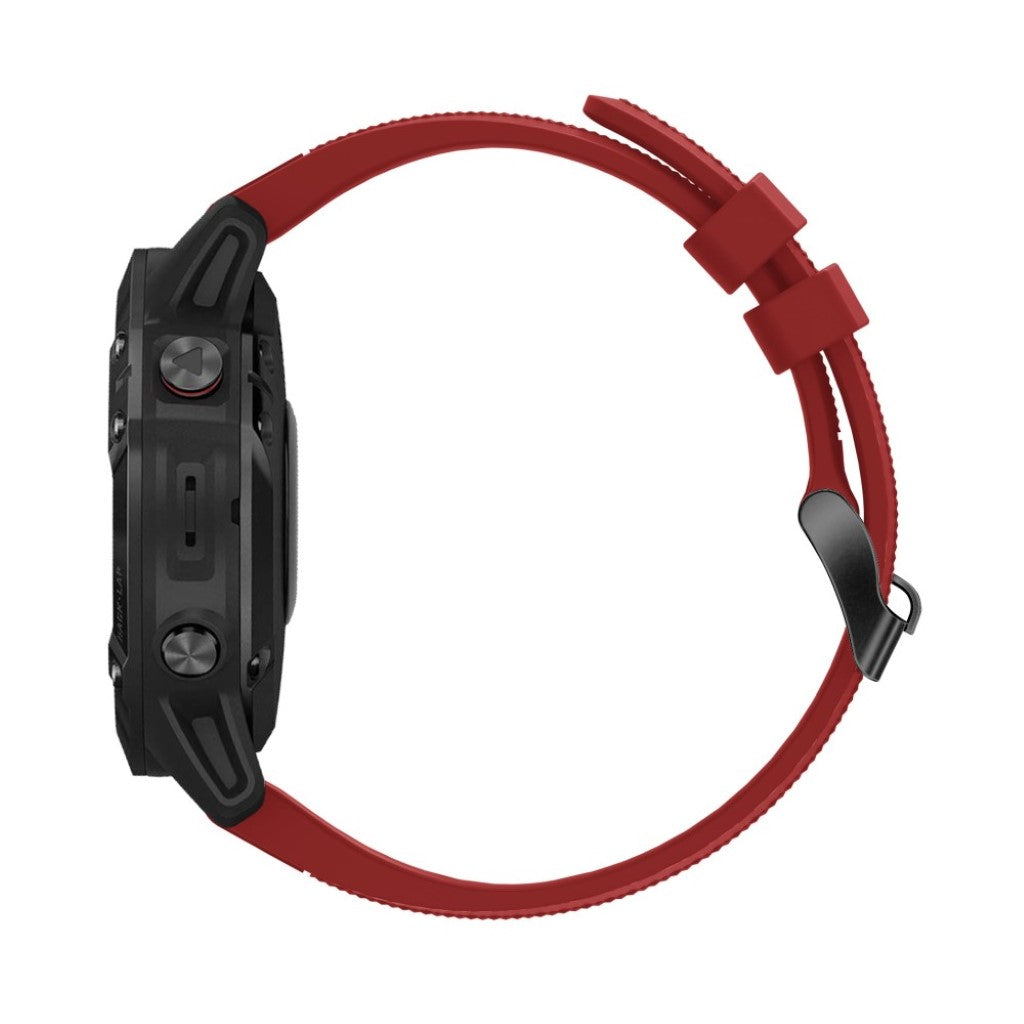 Sejt Garmin Fenix 5 Silikone Rem - Rød#serie_4