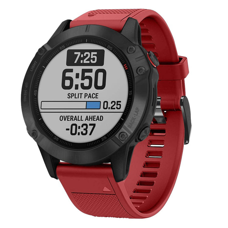 Sejt Garmin Fenix 5 Silikone Rem - Rød#serie_4