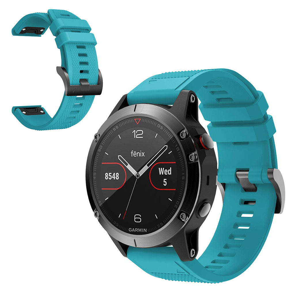 Super sejt Garmin Fenix 5 Silikone Rem - Blå#serie_5